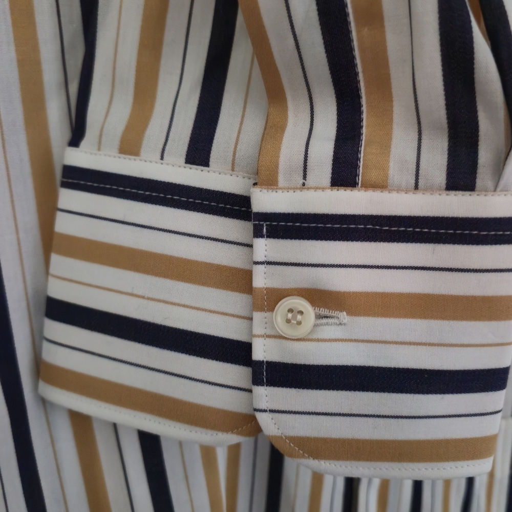 Ingram XXL Men Striped Button Up Shirt Made In Italy Cotton Multicolour Stripe - Picture 7 of 11